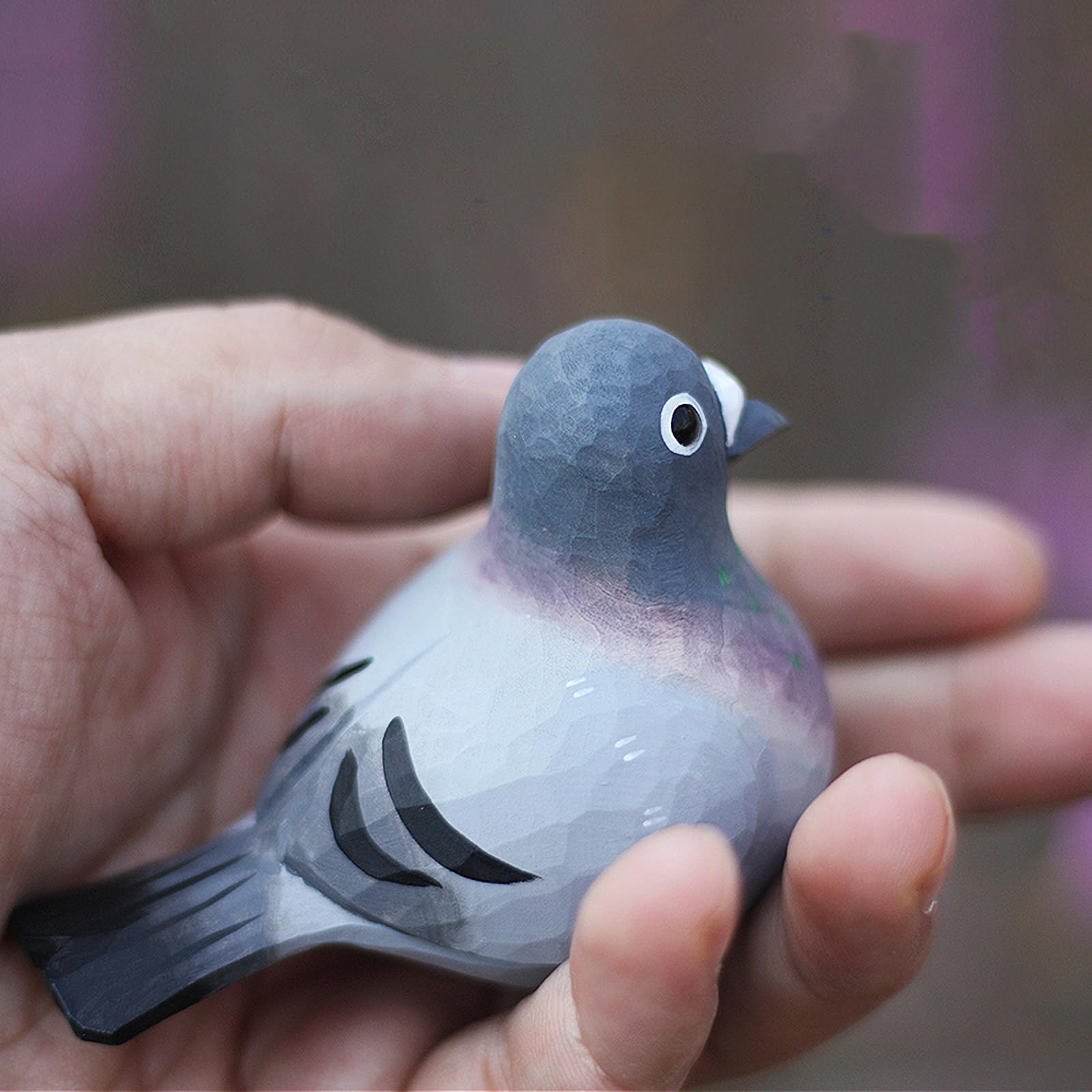 Amazon.co.jp: TALKLEK かわいい手彫りの小さな木製の鳩の置物木製鳩の